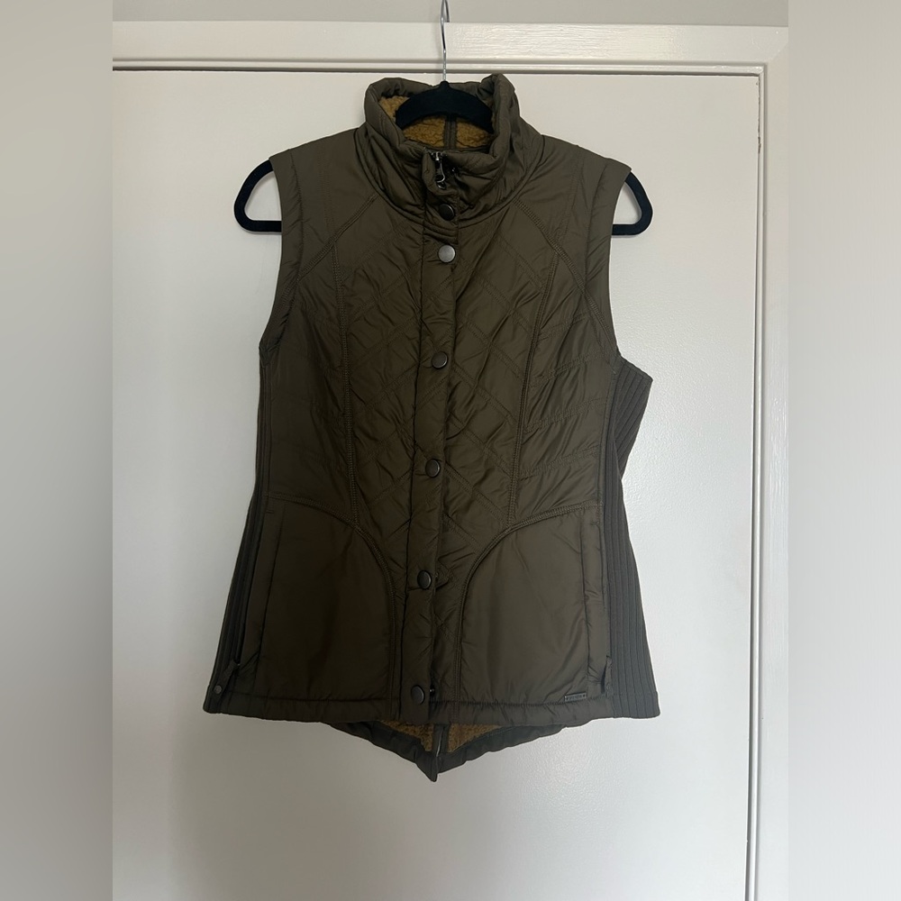 Olive green fur lined vest